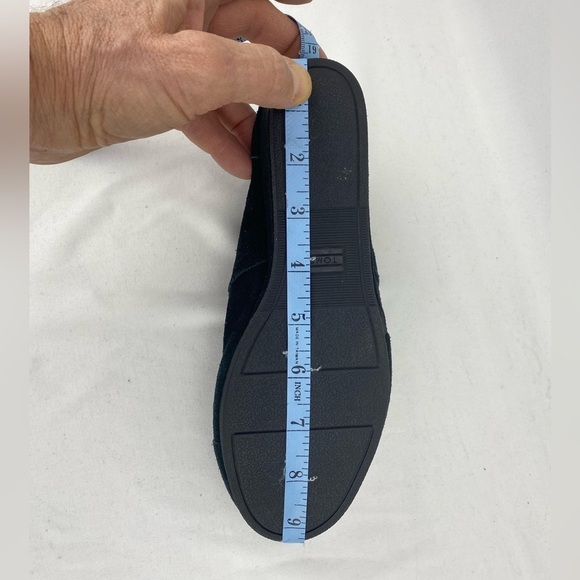 Toms Boots Black Ws Sz 6 Fashion Booties Suede Leather Wedge Desert Boho Lace Up - Picture 11 of 15